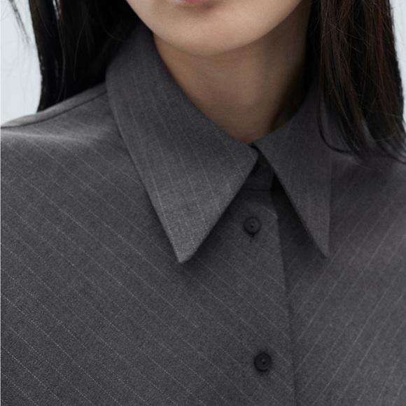 MANGO Pinstripe Wrap Shirtdress - Picture 12 of 14